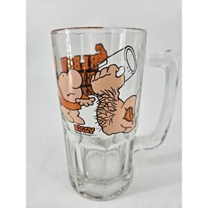 Vintage 80s Comic Ziggy Large Beer Mug Glass Cup 32 Oz Cartoon Retro Tom Wilson